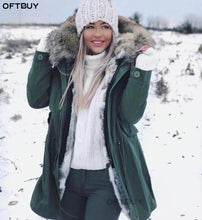 Load image into Gallery viewer, OFTBUY 2019 Winter Jacket Women Real Fur Coat Long Parka Natural Raccoon Fur Collar Rabbit Fur Liner Thick Warm Streetwear New