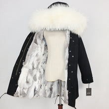 Load image into Gallery viewer, OFTBUY 2019 Winter Jacket Women Real Fur Coat Long Parka Natural Raccoon Fur Collar Rabbit Fur Liner Thick Warm Streetwear New