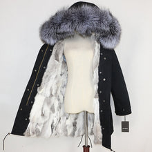 Load image into Gallery viewer, OFTBUY 2019 Winter Jacket Women Real Fur Coat Long Parka Natural Raccoon Fur Collar Rabbit Fur Liner Thick Warm Streetwear New