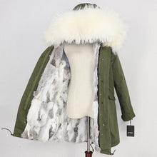 Load image into Gallery viewer, OFTBUY 2019 Winter Jacket Women Real Fur Coat Long Parka Natural Raccoon Fur Collar Rabbit Fur Liner Thick Warm Streetwear New