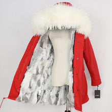 Load image into Gallery viewer, OFTBUY 2019 Winter Jacket Women Real Fur Coat Long Parka Natural Raccoon Fur Collar Rabbit Fur Liner Thick Warm Streetwear New