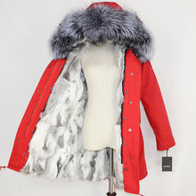 Load image into Gallery viewer, OFTBUY 2019 Winter Jacket Women Real Fur Coat Long Parka Natural Raccoon Fur Collar Rabbit Fur Liner Thick Warm Streetwear New