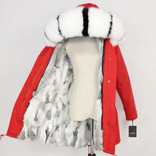 Load image into Gallery viewer, OFTBUY 2019 Winter Jacket Women Real Fur Coat Long Parka Natural Raccoon Fur Collar Rabbit Fur Liner Thick Warm Streetwear New
