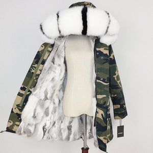 OFTBUY 2019 Winter Jacket Women Real Fur Coat Long Parka Natural Raccoon Fur Collar Rabbit Fur Liner Thick Warm Streetwear New