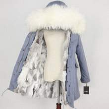 Load image into Gallery viewer, OFTBUY 2019 Winter Jacket Women Real Fur Coat Long Parka Natural Raccoon Fur Collar Rabbit Fur Liner Thick Warm Streetwear New