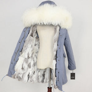 OFTBUY 2019 Winter Jacket Women Real Fur Coat Long Parka Natural Raccoon Fur Collar Rabbit Fur Liner Thick Warm Streetwear New