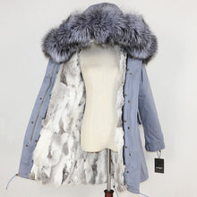 Load image into Gallery viewer, OFTBUY 2019 Winter Jacket Women Real Fur Coat Long Parka Natural Raccoon Fur Collar Rabbit Fur Liner Thick Warm Streetwear New