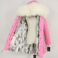 Load image into Gallery viewer, OFTBUY 2019 Winter Jacket Women Real Fur Coat Long Parka Natural Raccoon Fur Collar Rabbit Fur Liner Thick Warm Streetwear New