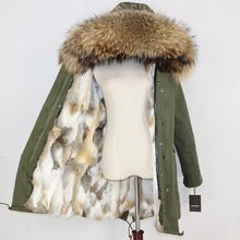 Load image into Gallery viewer, OFTBUY 2019 Winter Jacket Women Real Fur Coat Long Parka Natural Raccoon Fur Collar Rabbit Fur Liner Thick Warm Streetwear New