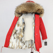 Load image into Gallery viewer, OFTBUY 2019 Winter Jacket Women Real Fur Coat Long Parka Natural Raccoon Fur Collar Rabbit Fur Liner Thick Warm Streetwear New