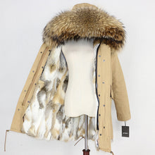 Load image into Gallery viewer, OFTBUY 2019 Winter Jacket Women Real Fur Coat Long Parka Natural Raccoon Fur Collar Rabbit Fur Liner Thick Warm Streetwear New