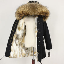 Load image into Gallery viewer, OFTBUY 2019 Winter Jacket Women Real Fur Coat Long Parka Natural Raccoon Fur Collar Rabbit Fur Liner Thick Warm Streetwear New