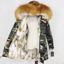 Load image into Gallery viewer, OFTBUY 2019 Winter Jacket Women Real Fur Coat Long Parka Natural Raccoon Fur Collar Rabbit Fur Liner Thick Warm Streetwear New