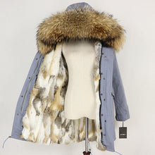 Load image into Gallery viewer, OFTBUY 2019 Winter Jacket Women Real Fur Coat Long Parka Natural Raccoon Fur Collar Rabbit Fur Liner Thick Warm Streetwear New