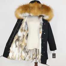 Load image into Gallery viewer, OFTBUY 2019 Winter Jacket Women Real Fur Coat Long Parka Natural Raccoon Fur Collar Rabbit Fur Liner Thick Warm Streetwear New